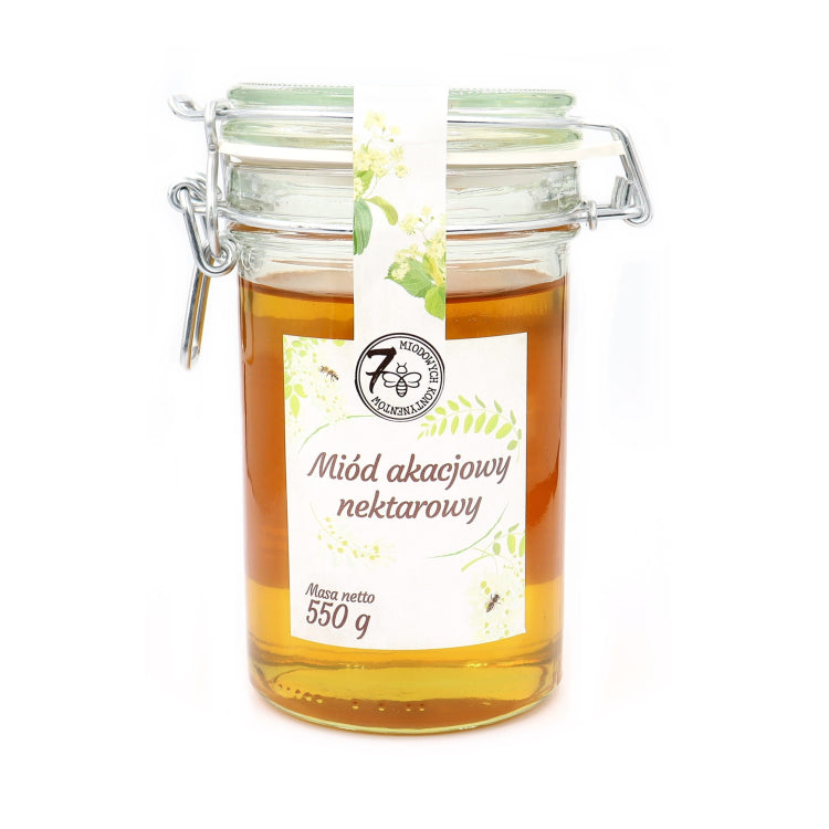 Miód akacjowy słoik z klamrą 550g