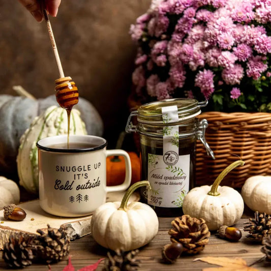 Miód spadziowy ze spadzi liściastej z klamrą 550g