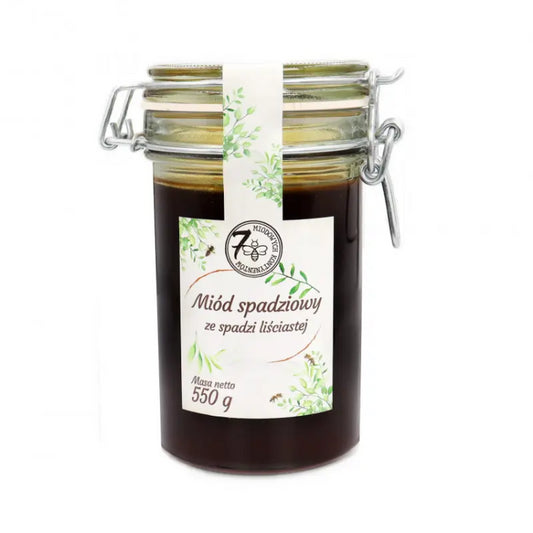 Miód spadziowy ze spadzi liściastej z klamrą 550g